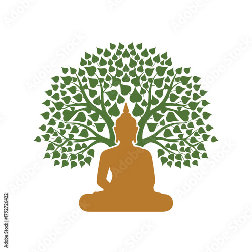 Lord Buddha on White Background Vector Illustration for Spiritual and Meditation Concept