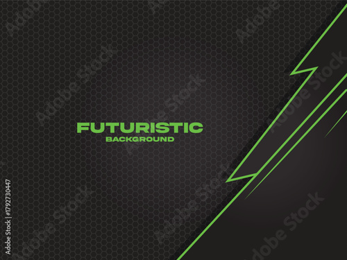 Futuristic Green Tech Frame Background