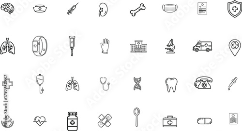 Medical healthcare icon bundle.