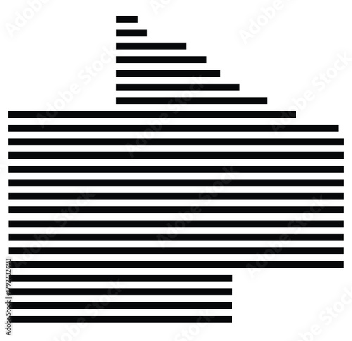 Symbol Map of the County Redwood (Minnesota, US) showing the County with a few black horizontal lines
