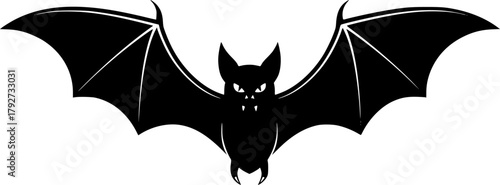 Halloween bat line art silhouette vector illustration
