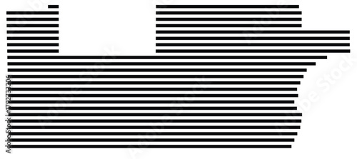 Symbol Map of the County Sibley (Minnesota, US) showing the County with a few black horizontal lines