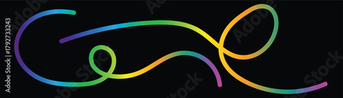 Colorful lines vector illustration design concept with pink, green, and blue art shapes creating a icon symbol decoration. Organic and Abstract Wave 3D Graphic Shapes Gradient Rainbow Color Lines EPS.