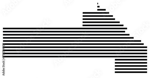 Symbol Map of the County Yellow Medicine (Minnesota, US) showing the County with a few black horizontal lines