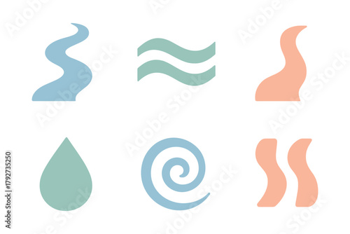 Minimalist abstract fluid shapes in pastel colors