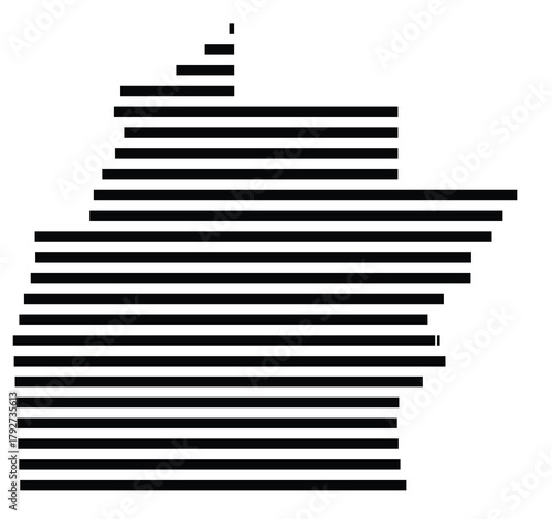 Symbol Map of the County Hinds (Mississippi, US) showing the County with a few black horizontal lines