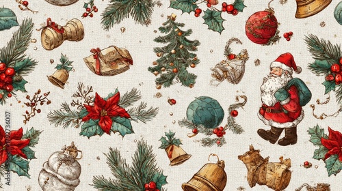 Christmas Vintage seamless pattern