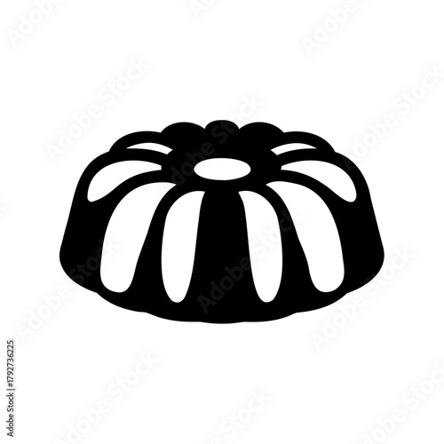 Simple silhouette illustration of a fluted gelatin dessert or mold