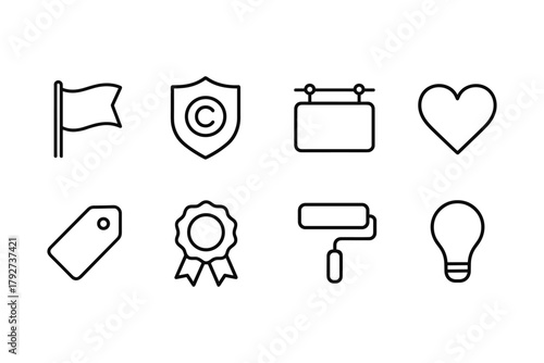 Minimalist icon set: creative symbols for business and design projects