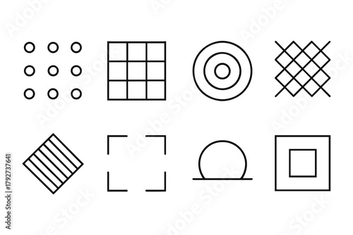 Geometric line art collection featuring diverse minimalist patterns and shapes