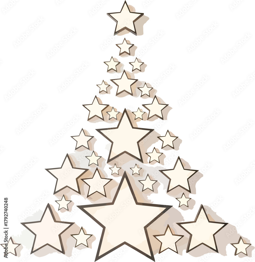 Obraz premium Christmas tree made of star shapes