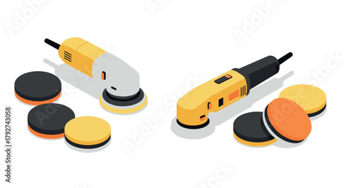 Isometric polishing machines with pads in modern design