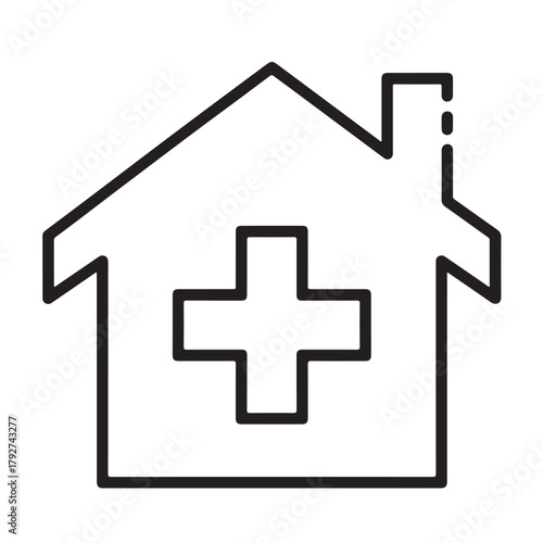 Hospital building icon simple line vector illustration of medical clinic or healthcare center isolated on white background