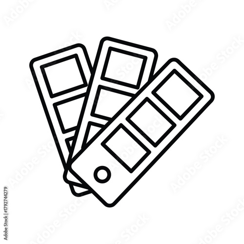 Line art icon of a dj turntable mixer setup with speakers isolated on