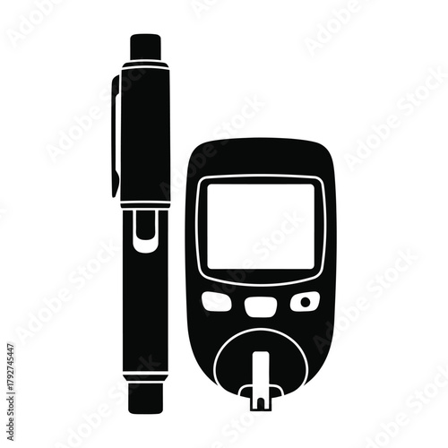 Blood glucose meter and lancet pen for diabetes management equipment