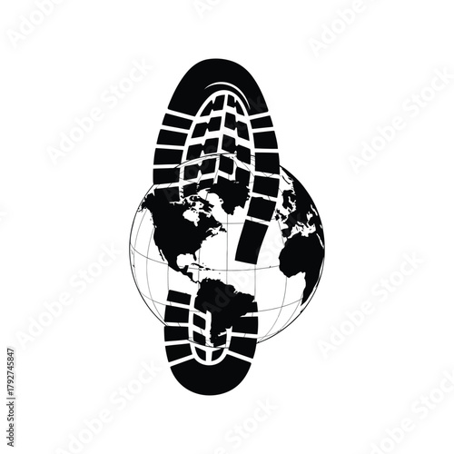 Global impact of human activity footprint on Earth conservation concept