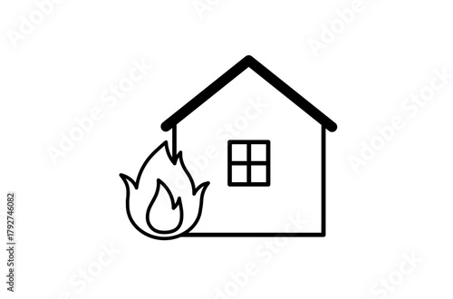 火事の家アイコン