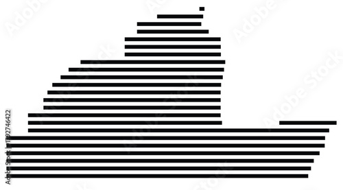 Symbol Map of the County Carbon (Montana, US) showing the County with a few black horizontal lines