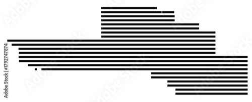 Symbol Map of the County Pondera (Montana, US) showing the County with a few black horizontal lines