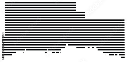 Symbol Map of the County Roosevelt (Montana, US) showing the County with a few black horizontal lines