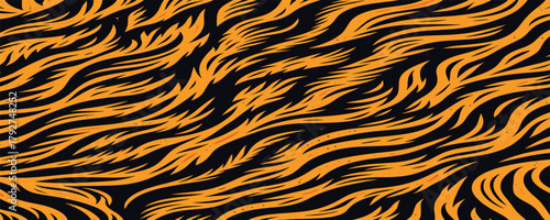 Vectand tiger skin pattern illustration with wild animal fur stripes and texture background, ideal fand wallpaper, fabric, tile patterns, and decandative surfaces.