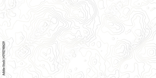 Abstract topographic map background with soft contour lines on a white surface. Minimal geographic elevation pattern ideal for modern design, mapping, landscape, and technology themes.