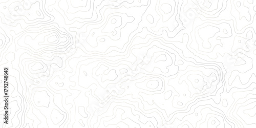 Abstract topographic map background with soft contour lines on a white surface. Minimal geographic elevation pattern ideal for modern design, mapping, landscape, and technology themes.
