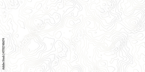 Abstract topographic map background with soft contour lines on a white surface. Minimal geographic elevation pattern ideal for modern design, mapping, landscape, and technology themes.