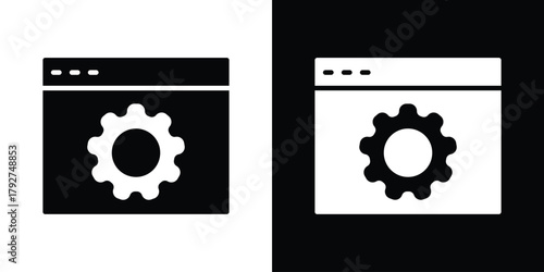 Backend icon flat design. Modern style in black color.