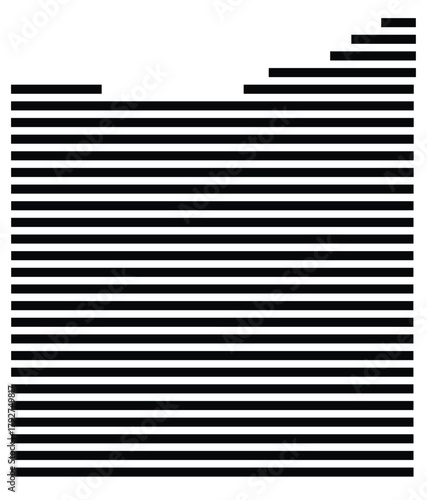 Symbol Map of the County Butler (Nebraska, US) showing the County with a few black horizontal lines