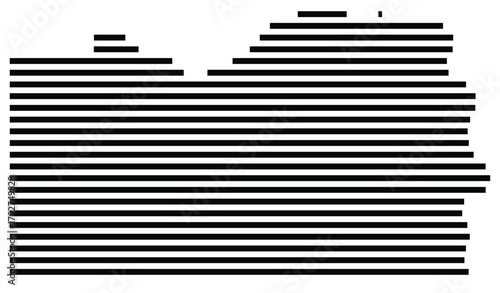 Symbol Map of the County Cass (Nebraska, US) showing the County with a few black horizontal lines