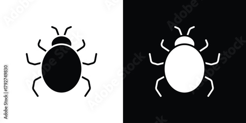 Bedbug icon flat design. Modern style in black color.