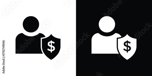 Beneficiary icon flat design. Modern style in black color.