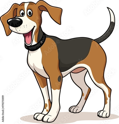 Cute cartoon a illustrator vector Coonhound