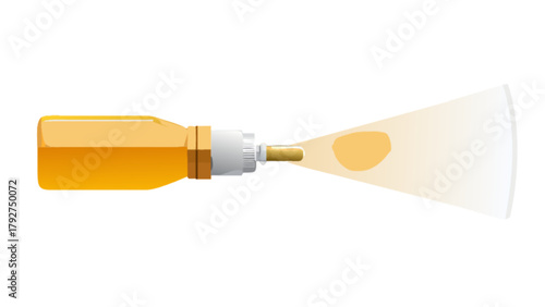 Medical nasal spray bottle illustration for allergy and cold treatment and nasal congestion relief use