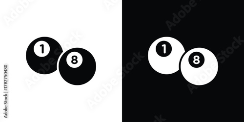 billiards icon flat design. Modern style in black color.