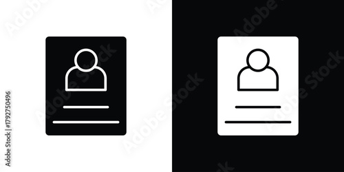 Biography icon flat design. Modern style in black color.