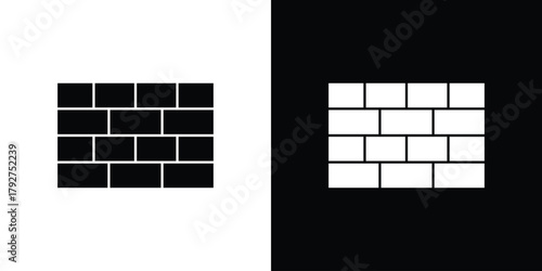 Brickwall icon flat design. Modern style in black color.