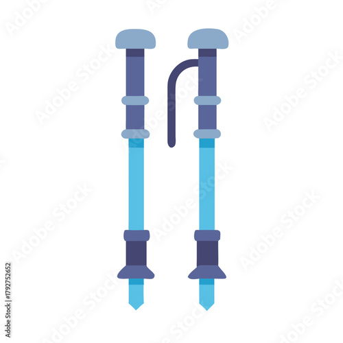 Illustration of trekking poles on a black background