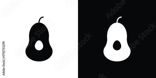Butternut squash icon flat design. Modern style in black color.