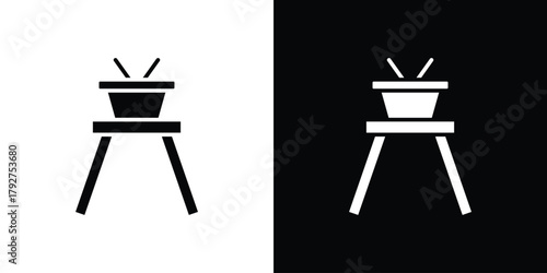 Camp table icon flat design. Modern style in black color.