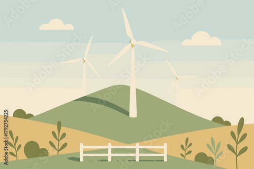 Wind captions hill punctuation no negative turbines vector sage countryside numbers icon