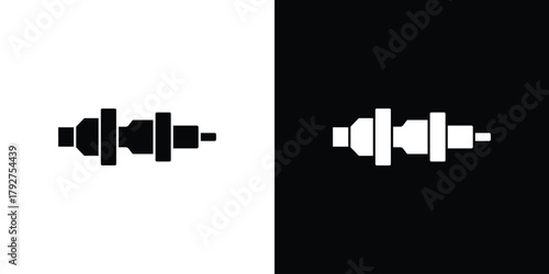Car crankshaft icon flat design. Modern style in black color.