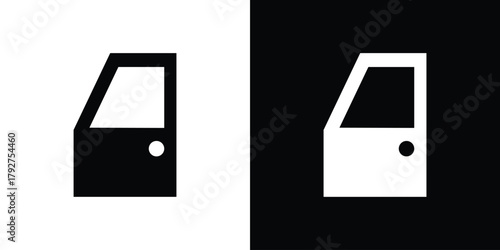 car door icon flat design. Modern style in black color.