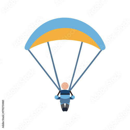 Simplified paraglider illustration on black background for stock usage