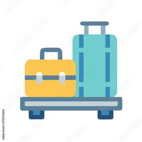 Luggage on a cart icon perfect for travel content