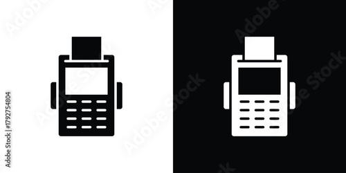Card machine icon flat design. Modern style in black color.