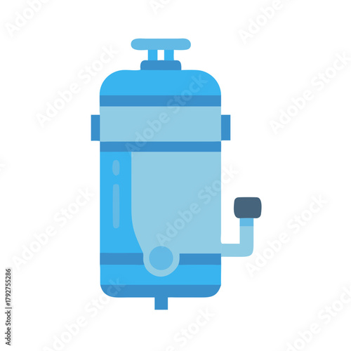 Blue water heater design for icon or graphic usage