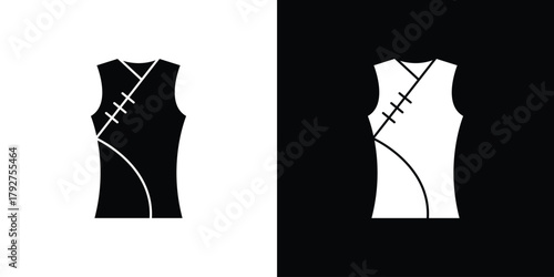 Chinese dress icon flat design. Modern style in black color.