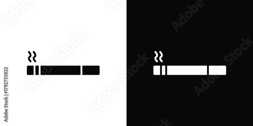 Cigarette icon flat design. Modern style in black color.
